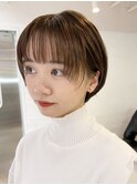 顔まわりウルフショート_外ハネボブセクションカラー_ba394871