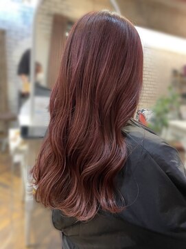 ベレッタ 楠葉店(veretta.) ワンブリーチ ピンクカラー 岡田典子/30代/40代/50代/韓国ロング