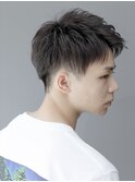 ツーブロックアップバング束感刈り上げ短髪ベリーショートメンズ