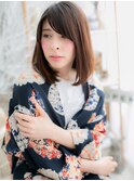 透け感艶カラー前下がり小顔ワンレンセミディc5上尾20代30代40代
