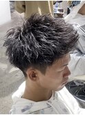 ベリショ刈り上げツーブロックべリーショートアップバングメンズ
