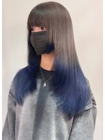 ハピネス 梅田茶屋町店(HAPPINESS)&nbsp;韓国カラー　グラデーションカラー　グレー+ブルー