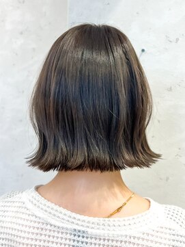 ロンドプランタン 恵比寿(Lond Printemps) 大人かわいいワンレンくびれ巻きオリーブベージュボブ