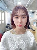 大人美人艶カラーベージュ小顔カット透明感レイヤーロング