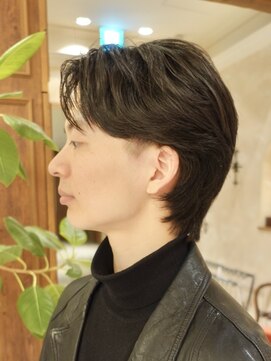 ビュートリアム265(BEAUTRIUM 265) #メンズセンターパートソフトウルフ毛流れパーマ銀座