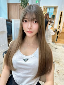 髪質改善　美髪ストレート　艶髪　前髪　韓国レイヤー　縮毛矯正