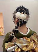 成人式ヘアセット　編み下ろしアレンジ　10代 20代