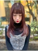 ボルドーレッドストレート