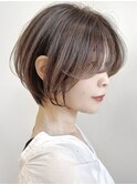 say.ショートボブひし形ショートイメチェンアッシュオリーブ