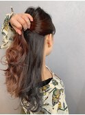 バレイヤージュハイトーンブラウンカラー ゆるふわウェーブ 3