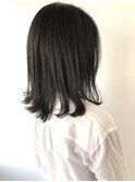 ダークグレー×外ハネミディ