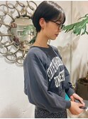 ショートカット　カラー　前髪　ミニボブ/表参道.南青山