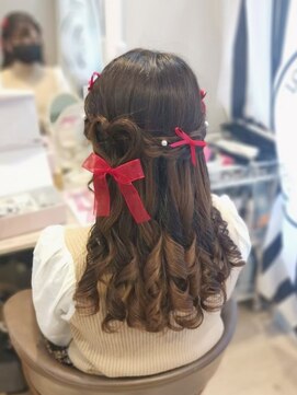 ヘアセットサロン ミント(Hair set salon MINT) ハート×編み込みハーフアップ