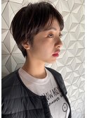 耳だしショート×ミストバング×癖毛カット×ウザバング×ボブ