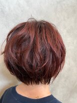 オーガニック ヘアサロン クスクス(organic hair salon kusu kusu) 抜け感ボブ×チェリーレッド