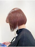 オレンジカラー/暖色系カラー/切りっぱなしボブ