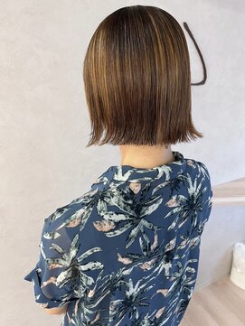 リンク(Link) 外ハネ/切りっぱなし/タッセルボブ/ボブ/ハイライト