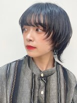 セイドット フクオカ(Say.FUKUOKA)&nbsp;Say.岩井　ショートウルフ×フェイスレイヤー×ブルーブラック