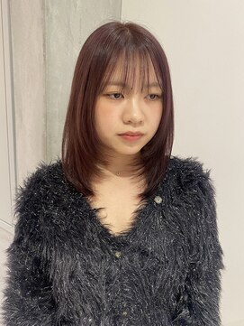 ヨーク(YOKE) 【YOKE】レイヤー/ミディアムレイヤー/ラベンダー/カシスピンク