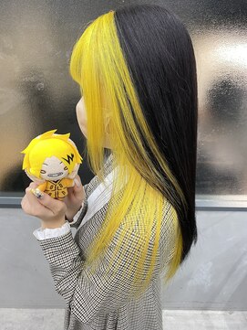 トーキョー オタクヘアー(TOKYO OTAKU HAIR) ヒロアカ　上鳴電気　インナーカラー/推しカラー/黄色/黒/推し色
