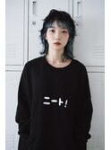 黒髪ウルフレイヤーインナー水色ブルー*
