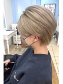 ベージュショート【山口市美容室】【山口市ハイトーン】