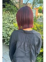 ヘアメイク シュシュ(Hair make chou chou)&nbsp;切りっぱなしボブ暖色カラー