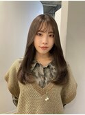 顔周りレイヤー×透明感カラーグレージュ