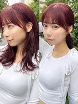 ノラ ヘアーサロン(NORA HAIR SALON) ナチュラル小顔前髪あり後れ毛サイドバング結べるボブくびれヘア