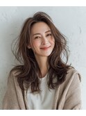 大人かわいいくびれレイヤーロングパーマ