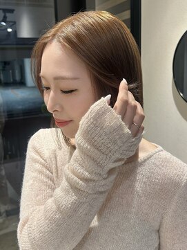 スミス 秋葉原(Smith) ボブ顔周りカットほんのりピンクブラウンカラー透明感カラー