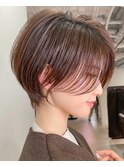 大人かわいいショート前髪なし