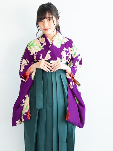 卒業式の袴スタイルと編み込みハースアップポニーヘアアレンジ♪