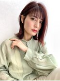 切りっぱなし外ハネボブ×ツヤワインレッド【灘区/六甲道】