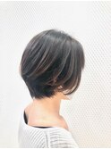 小顔/ショート/ショートボブ/暗めカラー/30代40代50代/白髪染め