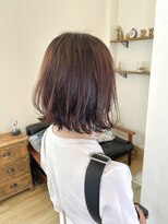 レガロヘアアトリエ(REGALO hair atelier) 切りっぱなし外ハネボブ×ベージュピンク【水戸/赤塚】
