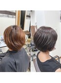 オレンジ抑えナチュラルで艶のある透明感ブラウン★五反田美容院