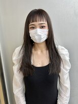 エアー 青山(AIR) オン眉ロングレイヤーカット暗髪グレージュ