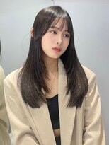 ノク 渋谷(nok)&nbsp;ストレートレイヤーカット_オリーブベージュレイヤーカット