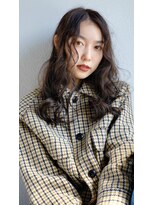 スリー スタンド(THREE STAND) ロングウェーブ×アッシュブラウン