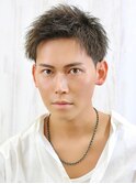 短髪ツーブロック刈り上げツイストアップバング