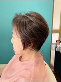 美フォルムクールショートボブ×脱白髪染め