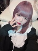 ハイトーンカラー/ピンクベージュ[渋谷/ウルフへア/前髪カット]