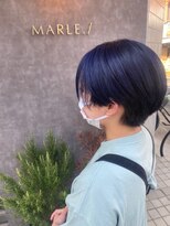 マーレ(MARLE./)&nbsp;地毛からブリーチ１回でできる・ネイビーブルー