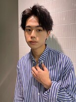 ハニー 町田(HONEY) カルマパーマ　アップバングショート　コンマヘア　黒髪　スーツ