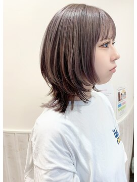 ネオリーブカップ 町田店(Neolive capu) ミディアムウルフ　メルティカラー　似合わせカット