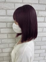 アッシュ 稲田堤店(Ash) ミディアムボブ×パープルピンク