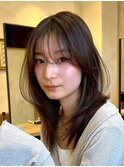 切りっぱなしボブエアリーロング美髪ピンクブラウン
