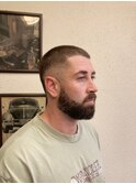 MEN'Sバズカットミドルスキンフェードバーストフェード神田/銀座