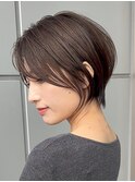 表参道髪質改善カラーハンサムショートボブアッシュブラウン30代